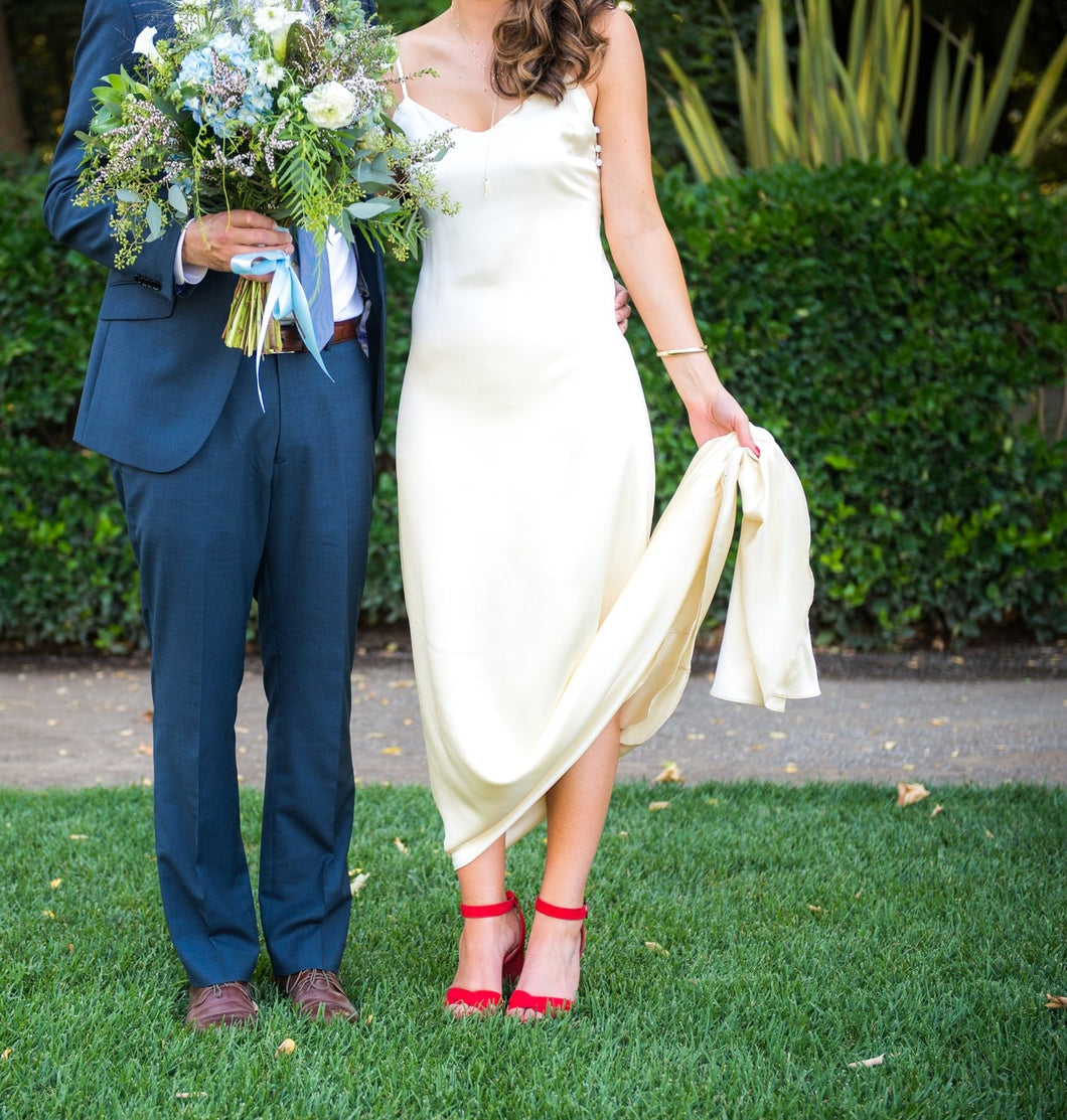 Sarah Seven 'Bessette Slip' wedding dress size-06 PREOWNED