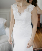 Load image into Gallery viewer, Pronovias &#39;Drusila&#39; size 10 used wedding dress front view on bride
