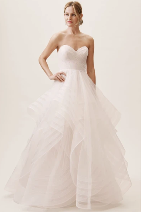 Wtoo 'Garner' size 12 new wedding dress front view on model