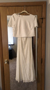 David's Bridal 'DB Studio' size 8 new wedding dress front view on hanger