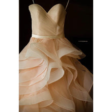 Load image into Gallery viewer, Custom &#39;Pink Rose&#39; size 8 used wedding dress front view on hanger

