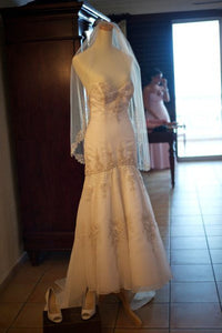 Lazaro Dropped Waist Beaded Mermaid Wedding Dress - Lazaro - Nearly Newlywed Bridal Boutique - 5