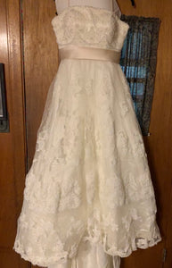 Casablanca '1900' size 10 used wedding dress front view on hanger