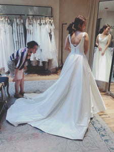 BHLDN 'Bishop' size 8 new wedding dress back view on bride