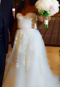 Reem Acra '4738' wedding dress size-08 PREOWNED
