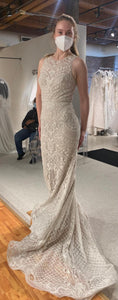 Lazaro '3651' wedding dress size-08 PREOWNED
