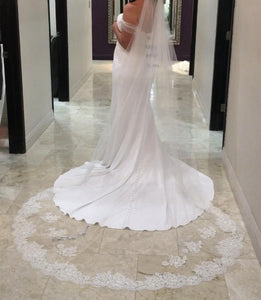 Enzoani 'Logan' size 12 new wedding dress side view on bride