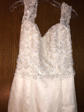 Load image into Gallery viewer, Exquisite Bride &#39;Portia&#39; size 10 new wedding dress front view close up on hanger
