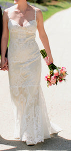 Claire Pettibone 'Alchemy' size 12 used wedding dress front view on bride