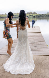 Etsy - JESUSBRIDALONLINEUS  'Mermaid Wedding Dress, Lace Wedding Dress, Wedding Dress Sleeveless, Backless Wedding Dress' wedding dress size-00 PREOWNED