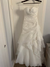 Load image into Gallery viewer, Demetrios &#39;98249&#39; size 6 used wedding dress front view on hanger
