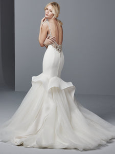 Maggie Sottero 'Raquelle' size 14 used wedding dress back view on model