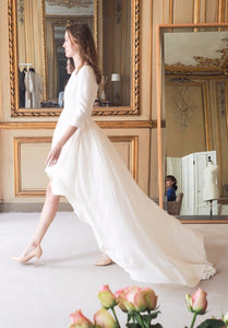 Delphine Manivet 'Florent' size 2 new wedding dress side view on model