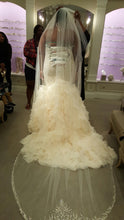 Load image into Gallery viewer, Danielle Caprese &#39;Mermaid&#39; size 18 used wedding dress back view on bride
