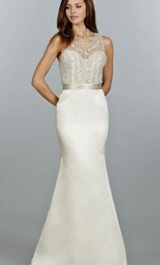 Tara Keely '2455' size 8 used wedding dress front view on model