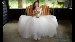 Watters '8082B' size 16 used wedding dress front view on bride