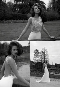 Liz Martinez 'Inga' size 4 used wedding dress multiple views on model