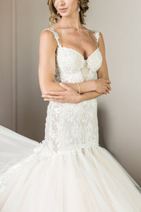 Galia Lahav 'Rihanna' size 2 used wedding dress front view on bride