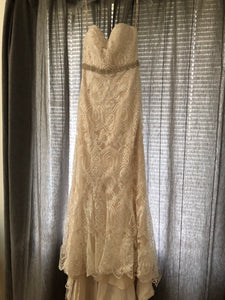 Maggie Sottero 'Fredericka' size 8 new wedding dress front view on hanger