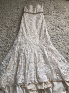 Maggie Sottero 'Fredericka' size 8 new wedding dress front view flat