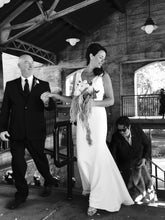 Load image into Gallery viewer, Vera Wang &#39;Priscilla&#39; size 4 used wedding dress front view on bride
