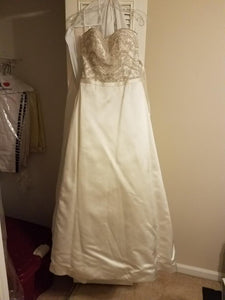 Casablanca 'B093' size 6 sample wedding dress front view on hanger