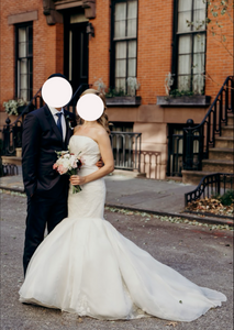 Vera Wang 'Strapless Floral and Pearl Detailed Mermaid Wedding Dress'