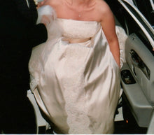 Load image into Gallery viewer, Judd Waddell &#39;Strapless&#39; size 8 used wedding dress front view on bride

