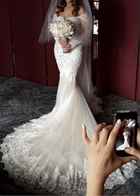 Load image into Gallery viewer, Michal Medina &#39;Mia&#39; size 6 used wedding dress front view on bride
