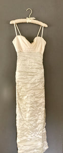 Nicole Miller 'Matte Sparkle' size 4 used wedding dress front view on hanger