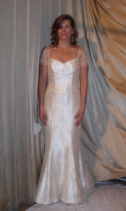Vera Wang 'Juliet' size 4 used wedding dress front view on bride