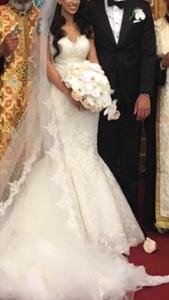 Galia Lahav 'Desiree' size 2 used wedding dress front view on bride