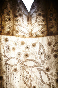 Lazaro 'Sleeveless Beaded' size 2 used wedding dress close up of beading