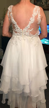 Load image into Gallery viewer, Custom &#39;Ivory&#39; size 10 new wedding dress back view on bride
