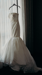 Vera Wang 'Strapless Floral and Pearl Detailed Mermaid Wedding Dress'