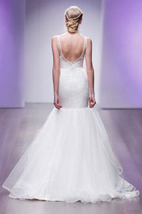 Hayley Paige 'Brooke' size 2 used wedding dress back view on model