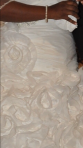 Galina Signature 'Strapless Taffeta Ball Gown with Floral Appliqués SV415'