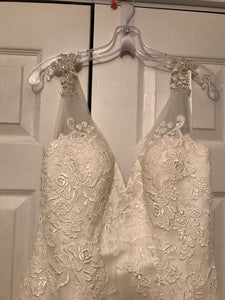 Allure '2606' size 10 new wedding dress front view close up on hanger