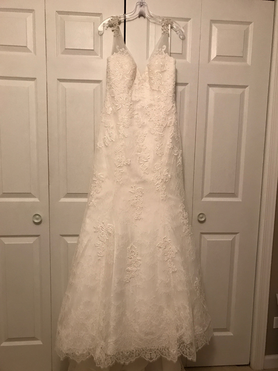 Allure '2606' size 10 new wedding dress front view on hanger