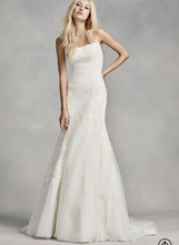 Load image into Gallery viewer, White by Vera Wang &#39;Lace Mermaid&#39; size 12 new wedding dress front view on model
