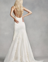 Load image into Gallery viewer, White by Vera Wang &#39;Lace Mermaid&#39; size 12 new wedding dress back view on model
