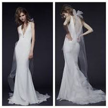 Load image into Gallery viewer, Vera Wang &#39;Priscilla&#39; size 4 used wedding dress front/back views on model
