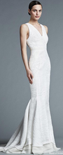 Load image into Gallery viewer, J Mendel &#39;Ivory&#39; size 6 used wedding dress front view on model
