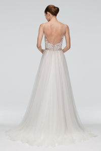 Watters 'Azriel' size 12 used wedding dress back view on model