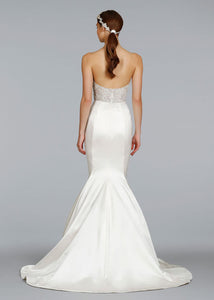 Lazaro '3404' size 8 used wedding dress back view on model