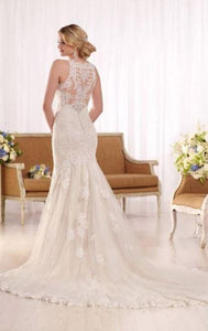 Essense of Australia 'ESSD2174' size 12 used wedding dress back view on model