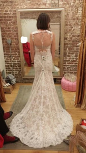 Watters 'Ashland' size 6 new wedding dress back view on bride
