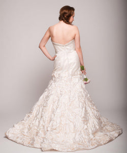 Eugenia 3499 Ivory Floral Satin Skirt Ball Gown - Eugenia - Nearly Newlywed Bridal Boutique - 3