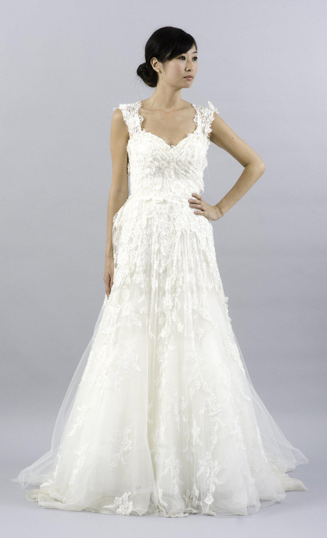 Elie Saab Caelum Lace and Tulle Wedding Dress - Elie Saab - Nearly Newlywed Bridal Boutique - 1