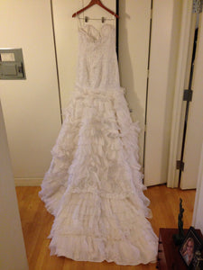 Custom 'Jim Hjelm' Style Organza and Lace Mermaid - Custom - Nearly Newlywed Bridal Boutique - 4
